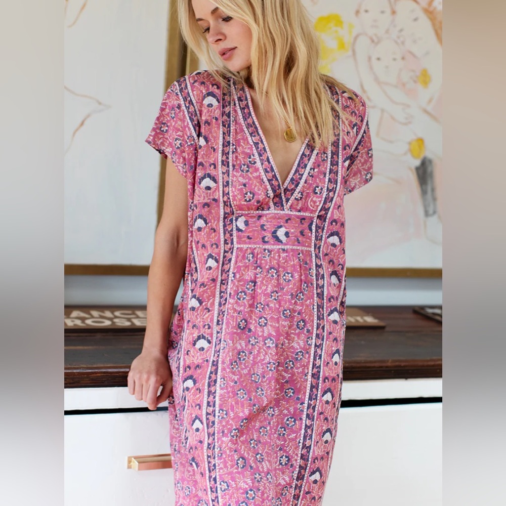 Women's Pink Printed Swim Coverup Tunic